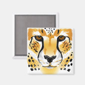 cheetah head close-up illustratie magneet (Voorkant / Achterkant)