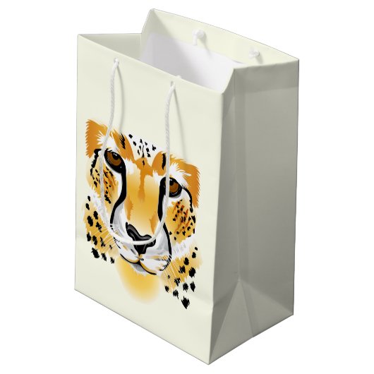 cheetah head close-up illustratie medium cadeauzakje (Achterkant Gekanteld)
