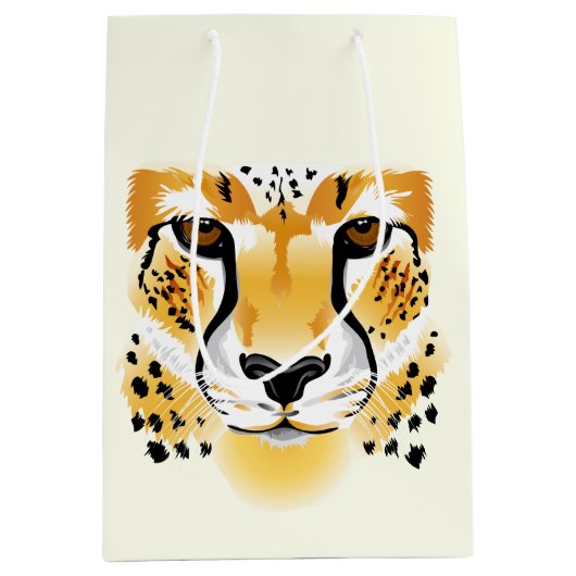 cheetah head close-up illustratie medium cadeauzakje (Voorkant)