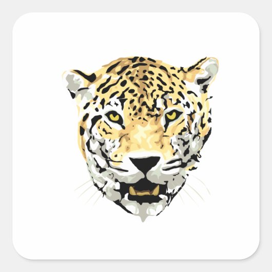 Cheetah Head Drawing Vierkante Sticker (Voorkant)
