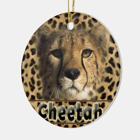 CHEETAH HEAD KERAMISCH ORNAMENT (Links)