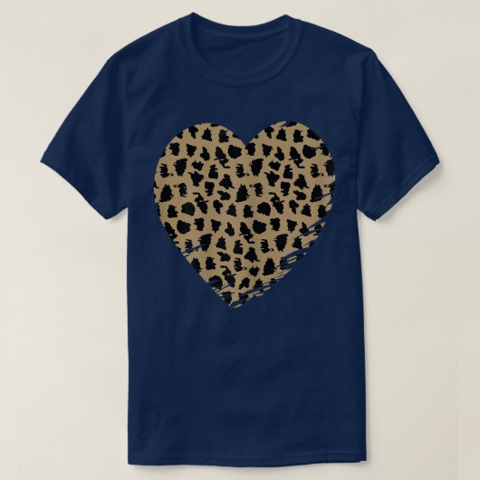 Cheetah Heart Leopard Print  T-shirt (Design voorkant)