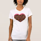 Cheetah Heart Pink Black T-shirt (Voorkant)