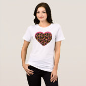 Cheetah Heart Pink Black Tri-Blend Shirt (Voorkant volledig)