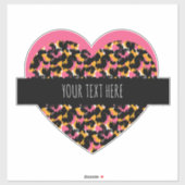 Cheetah Heart Pink Text Car Sticker (Vel)