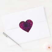 Cheetah Heart Roze Paarse Hart Sticker (Envelop)