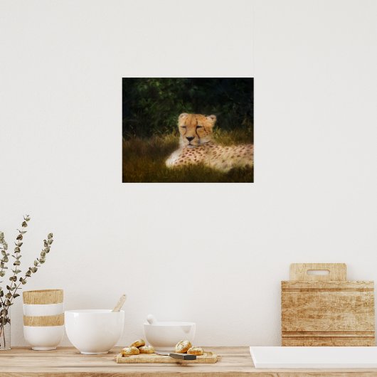 Cheetah herstellen op Fossil Rim Poster (Keuken)