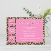 Cheetah - Het is een meisje! - Uitnodiging tot Bab (Staand voorkant)