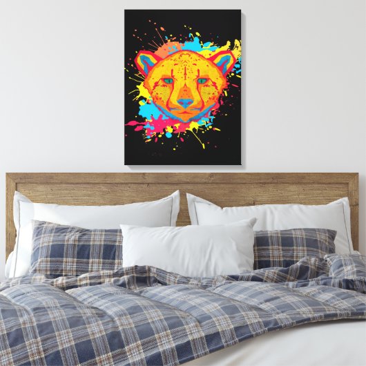 Cheetah Home Decor Wall Art afdrukken (Insitu (Slaapkamer))