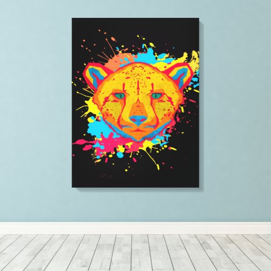 Cheetah Home Decor Wall Art afdrukken (Insitu (Houten vloer))