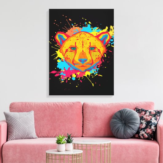 Cheetah Home Decor Wall Art afdrukken (Insitu (Woonkamer))