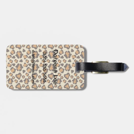 Cheetah huidpatroon bagagelabel (Achterkant horizontaal)