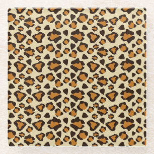 Cheetah huidpatroon glazen onderzetter