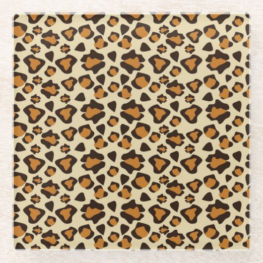 Cheetah huidpatroon glazen onderzetter (Voorkant)