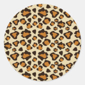 Cheetah huidpatroon ronde sticker (Voorkant)