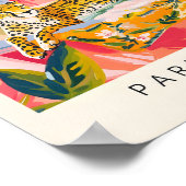 Cheetah in bad Grappig Poster, Mid Century Print (Hoek)