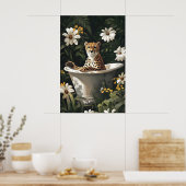 Cheetah In Bathtub Poster, Funny Animal Poster (Keuken)
