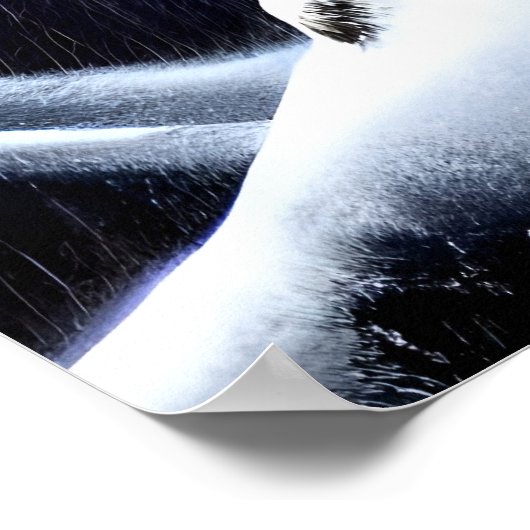 Cheetah in de sneeuwberg | AI Art Poster (Hoek)