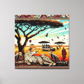 Cheetah in het Serengeti Canvas Wall lijst (Voorkant)