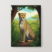 Cheetah in Lush Forest Button (Voorkant)