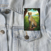 Cheetah in Lush Forest Button (Insitu)