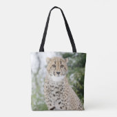 Cheetah in sneeuw tote bag (Achterkant)
