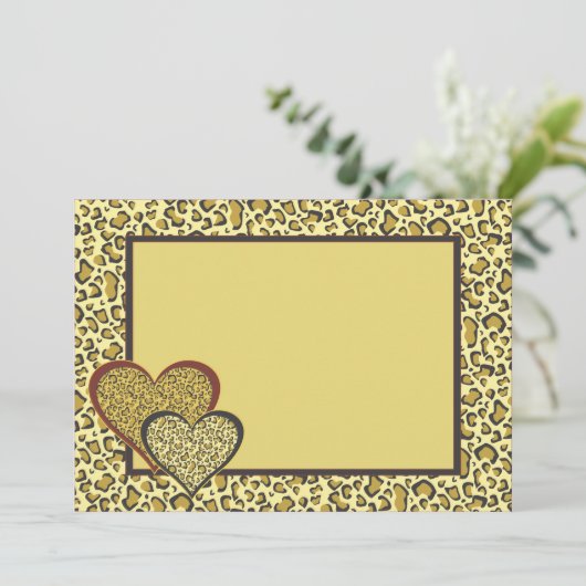 Cheetah Invitation Kaart (Staand voorkant)