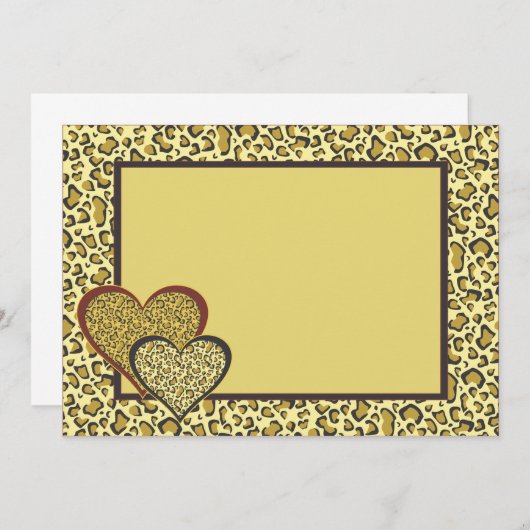 Cheetah Invitation Kaart (Voorkant / Achterkant)