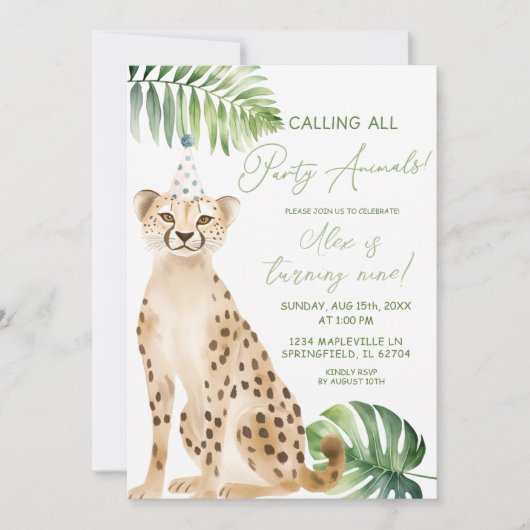 Cheetah jongen savanne verjaardag kaart (Voorkant)