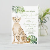 Cheetah jongen savanne verjaardag kaart (Staand voorkant)