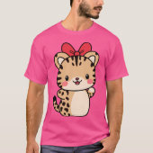 Cheetah Kawaii Ribbon Zoo Dagtrip Jongens Meisjes  T-shirt (Voorkant)