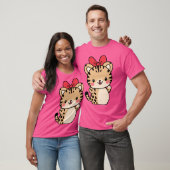 Cheetah Kawaii Ribbon Zoo Dagtrip Jongens Meisjes  T-shirt (Unisex)