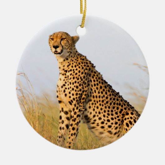 Cheetah Keramisch Ornament (Voorkant)