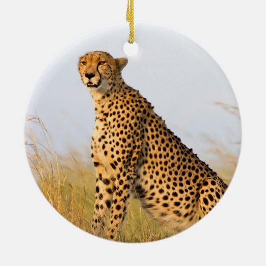 Cheetah Keramisch Ornament (Achterkant)