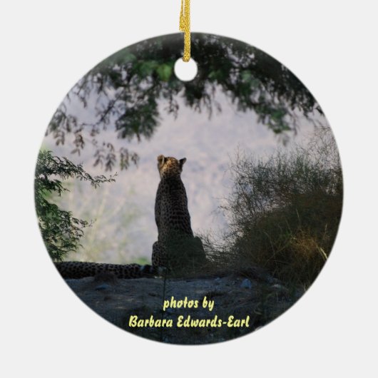 cheetah keramisch ornament (Achterkant)