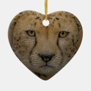Cheetah kerstversiering keramisch ornament