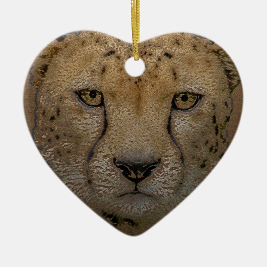 Cheetah kerstversiering keramisch ornament (Voorkant)