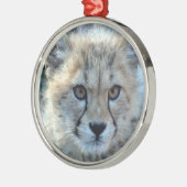 Cheetah kerstversiering metalen ornament (Links)