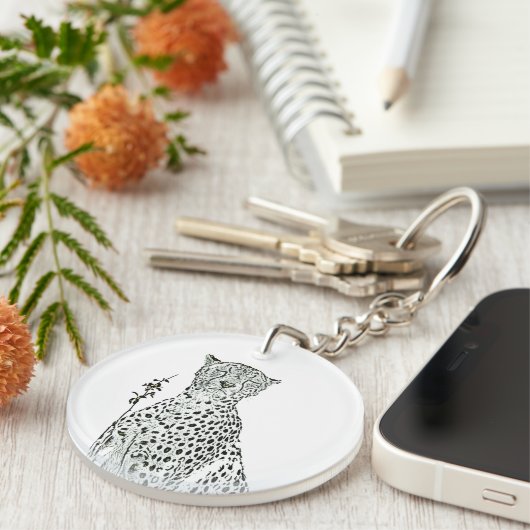 Cheetah key ring sleutelhanger (Voorkant Rechts)