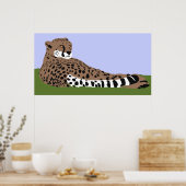 cheetah kijkt en onderaan poster (Keuken)