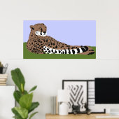cheetah kijkt en onderaan poster (Thuiskantoor)