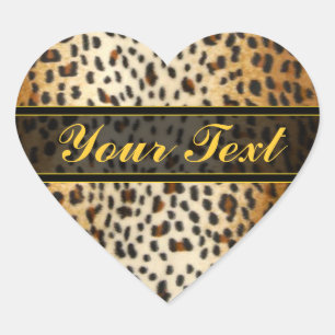 Cheetah Leopard Faux Animal Print Hart Sticker