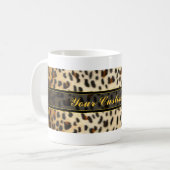 Cheetah Leopard Faux Animal Print Koffiemok (Voorkant links)