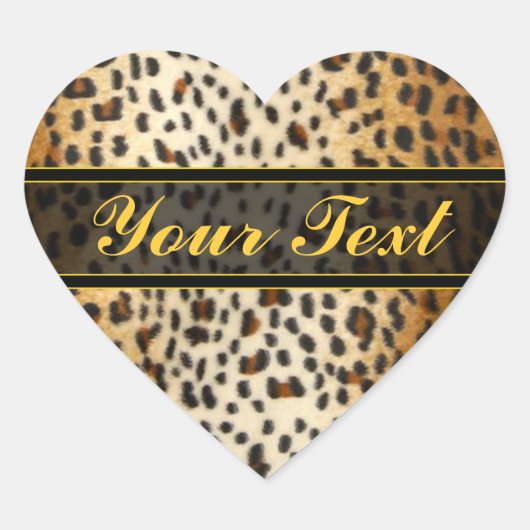 Cheetah Leopard Faux dierenprint Hart Sticker (Voorkant)