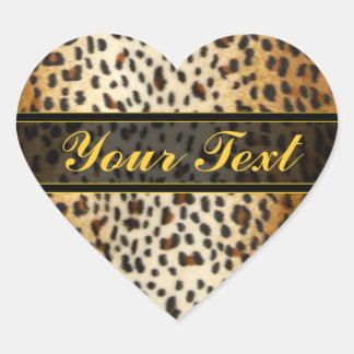Cheetah Leopard Faux dierenprint Hart Sticker