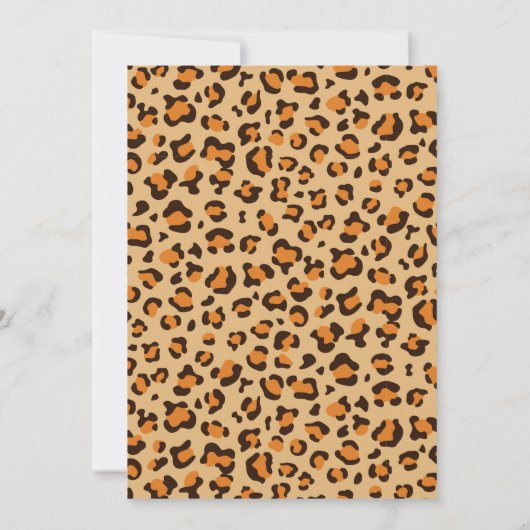 Cheetah leopard party verjaardagsuitnodiging kaart (Achterkant)