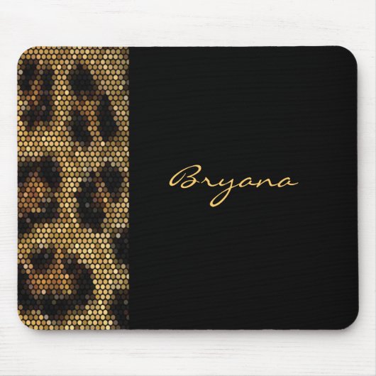 Cheetah Leopard Print Animal Sparkle Muismat (Voorkant)