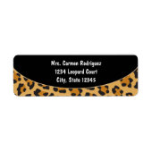Cheetah Leopard Print Black Adresetiketten 2 Etiket (Voorkant)