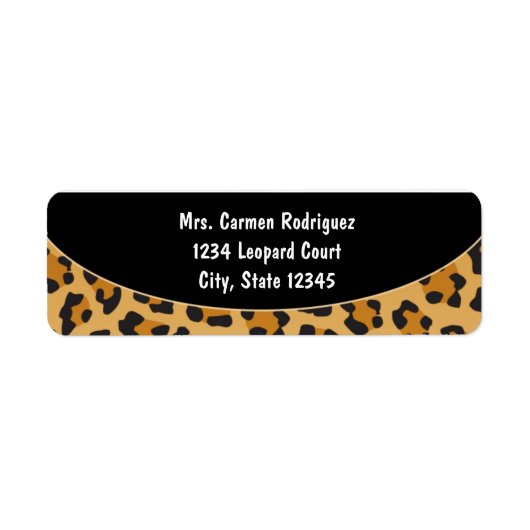 Cheetah Leopard Print Black Adresetiketten 2 Etiket (Voorkant)