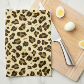 Cheetah Leopard Print Black Brown Spots Patroon Theedoek (Quarter Fold)